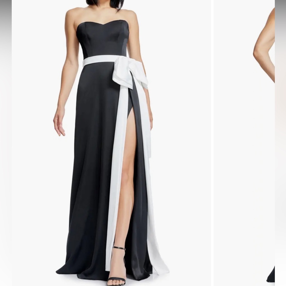 Dress The Population Athene Bow Waist Strapless Gown Size M